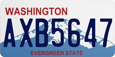 WA license plate AXB5647
