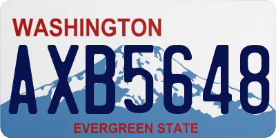 WA license plate AXB5648