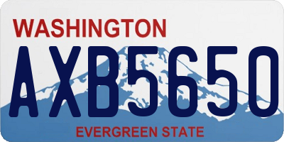 WA license plate AXB5650