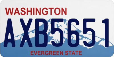 WA license plate AXB5651