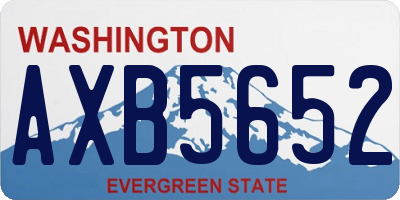 WA license plate AXB5652