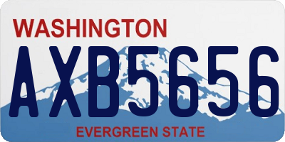 WA license plate AXB5656
