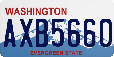 WA license plate AXB5660