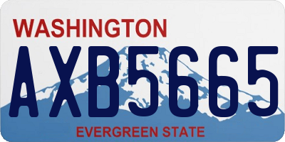 WA license plate AXB5665