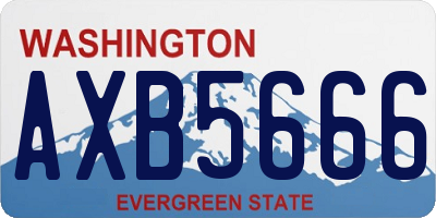 WA license plate AXB5666