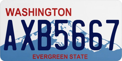 WA license plate AXB5667