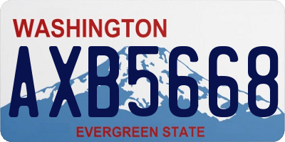 WA license plate AXB5668