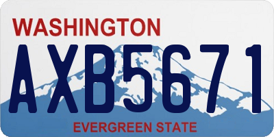 WA license plate AXB5671