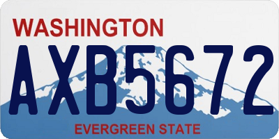 WA license plate AXB5672