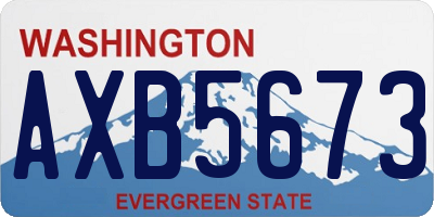 WA license plate AXB5673