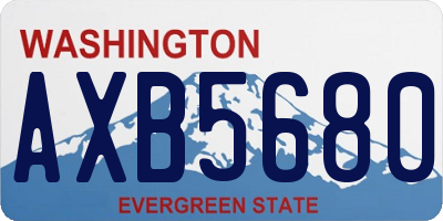 WA license plate AXB5680
