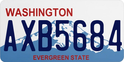 WA license plate AXB5684