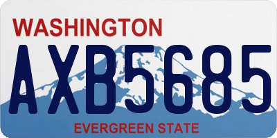 WA license plate AXB5685