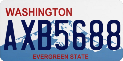 WA license plate AXB5688
