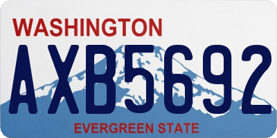 WA license plate AXB5692