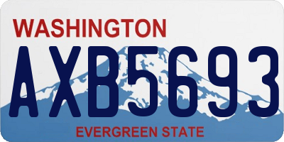 WA license plate AXB5693