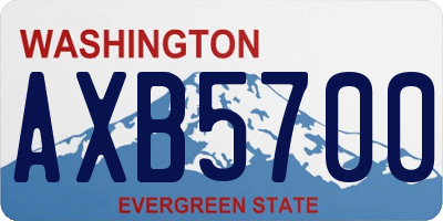 WA license plate AXB5700