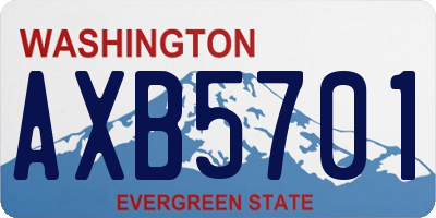 WA license plate AXB5701