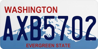 WA license plate AXB5702