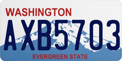 WA license plate AXB5703