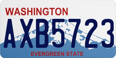 WA license plate AXB5723
