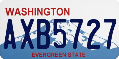 WA license plate AXB5727