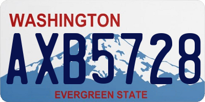 WA license plate AXB5728