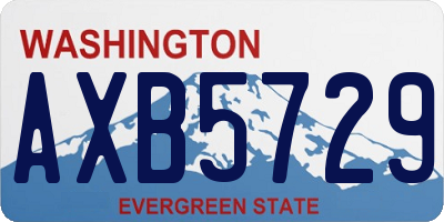 WA license plate AXB5729