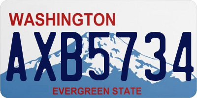 WA license plate AXB5734