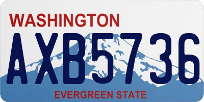 WA license plate AXB5736