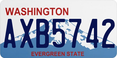 WA license plate AXB5742