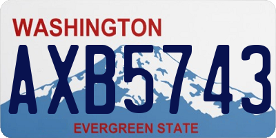 WA license plate AXB5743