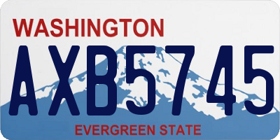 WA license plate AXB5745