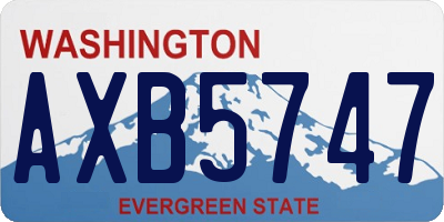 WA license plate AXB5747