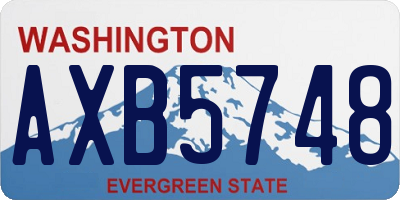 WA license plate AXB5748