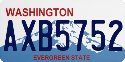 WA license plate AXB5752