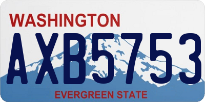 WA license plate AXB5753