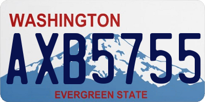 WA license plate AXB5755