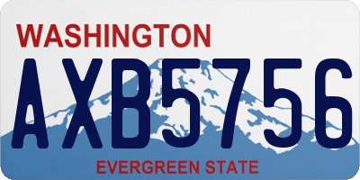 WA license plate AXB5756