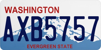WA license plate AXB5757