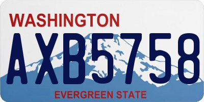 WA license plate AXB5758