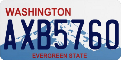 WA license plate AXB5760