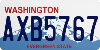 WA license plate AXB5767