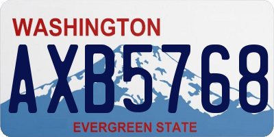 WA license plate AXB5768