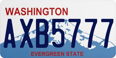 WA license plate AXB5777