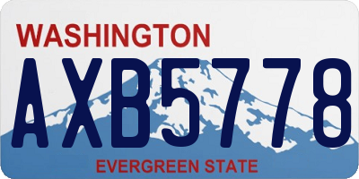 WA license plate AXB5778