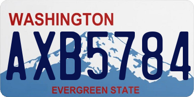 WA license plate AXB5784