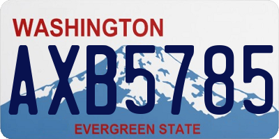 WA license plate AXB5785