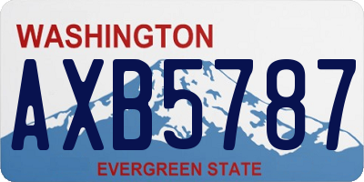 WA license plate AXB5787