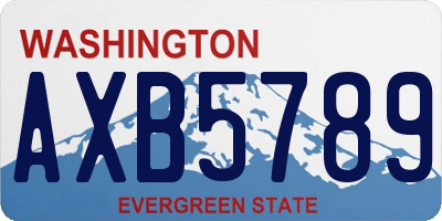 WA license plate AXB5789